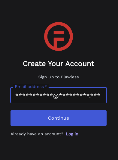 2 Create your account email asterisks