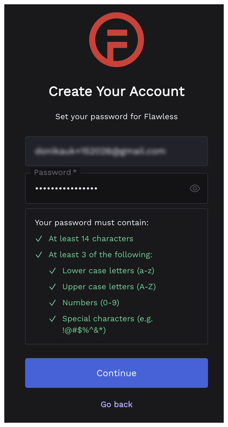 Create Account Password Validation-1
