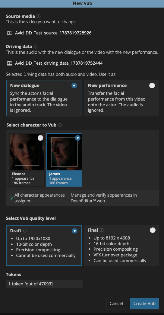 New Vub screen with Video DD