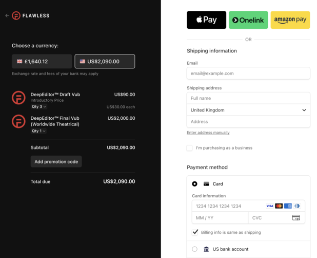 Payment Options USD