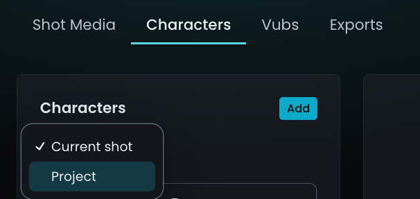 Project Character Management New UI