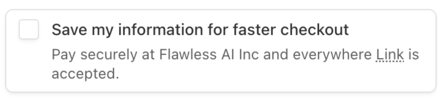 Save my information for faster checkout