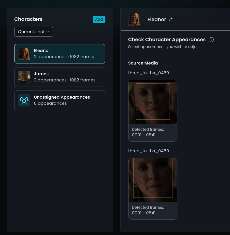 check character detection new UI
