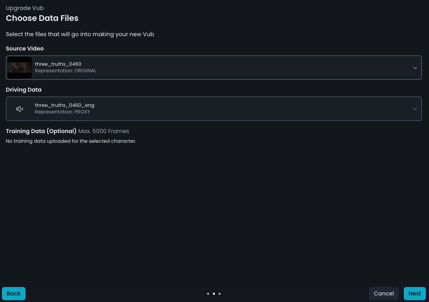 choose data files new UI